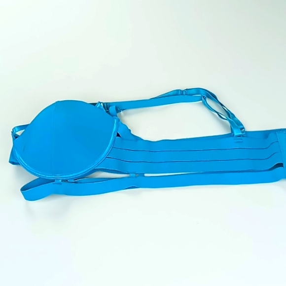 Oh la la Cheri Paris Turquoise "Michella Bondage Bra" Size 2X - Picture 12 of 13